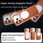 CASENEO For iPhone 18 Pro Max / 17 Pro Max Case with Foldable Kickstand TPU PU Leather PC Card Bag Magnetic Phone Cover  Compatible with MagSafe