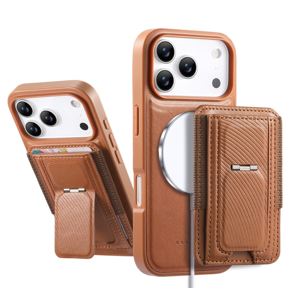 CASENEO For iPhone 18 Pro Max / 17 Pro Max Case with Foldable Kickstand TPU PU Leather PC Card Bag Magnetic Phone Cover  Compatible with MagSafe