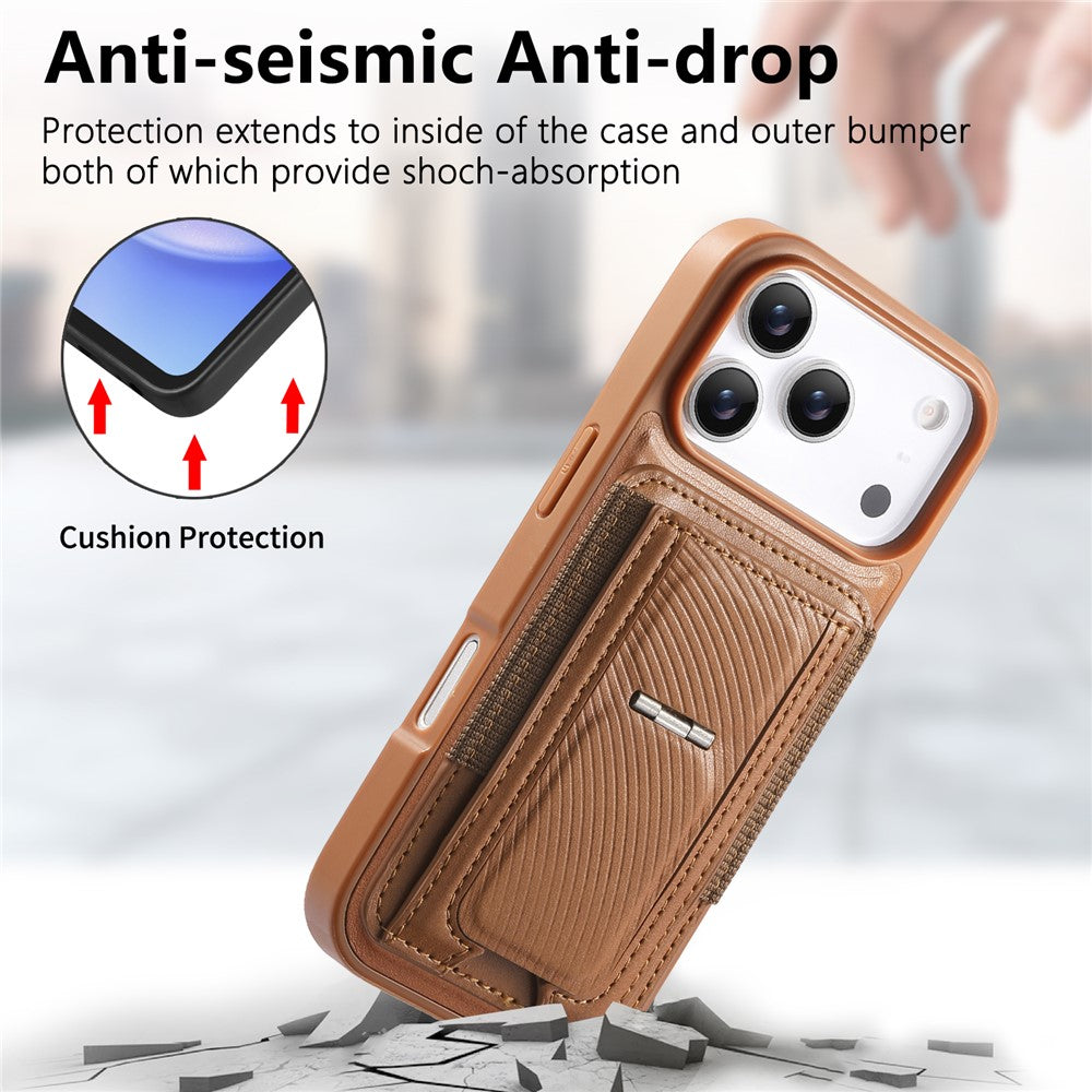 CASENEO For iPhone 18 Pro Max / 17 Pro Max Case with Foldable Kickstand TPU PU Leather PC Card Bag Magnetic Phone Cover  Compatible with MagSafe