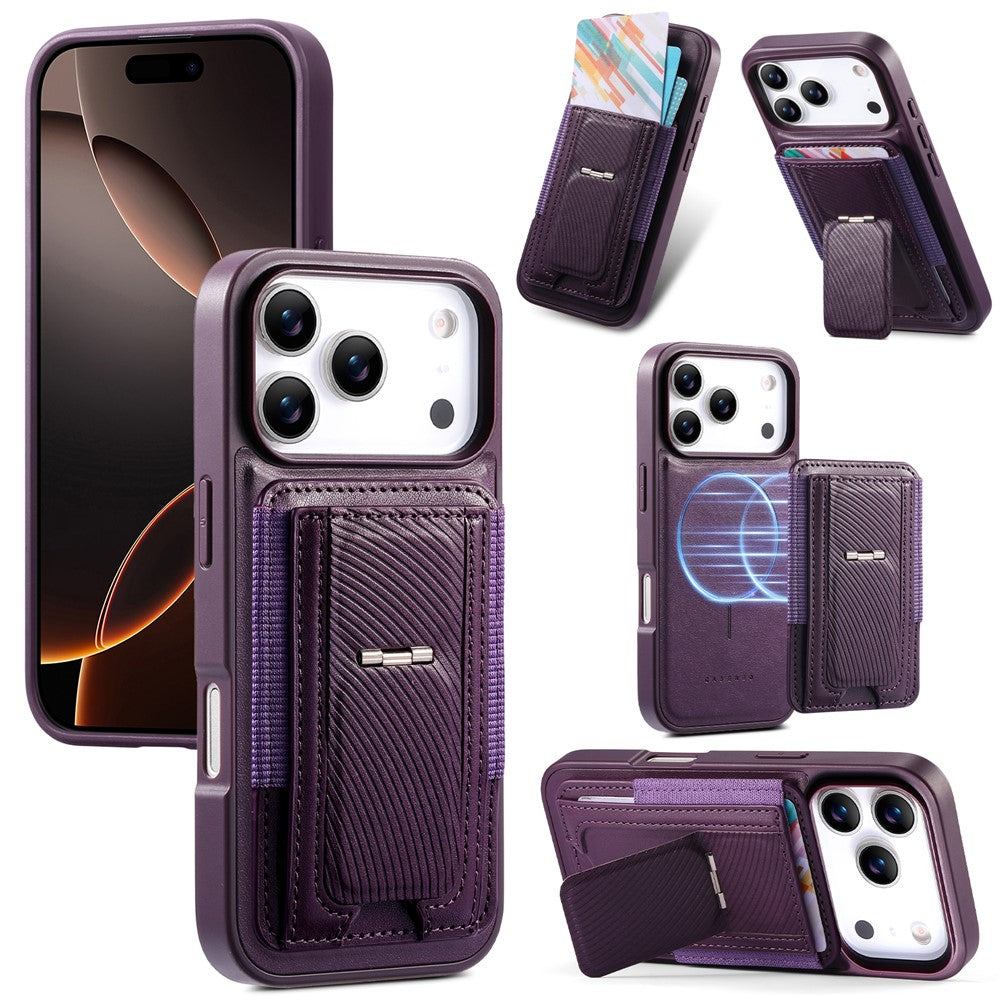 CASENEO For iPhone 18 Pro Max / 17 Pro Max Case with Foldable Kickstand TPU PU Leather PC Card Bag Magnetic Phone Cover  Compatible with MagSafe