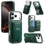 CASENEO For iPhone 18 Pro Max / 17 Pro Max Case with Foldable Kickstand TPU PU Leather PC Card Bag Magnetic Phone Cover  Compatible with MagSafe