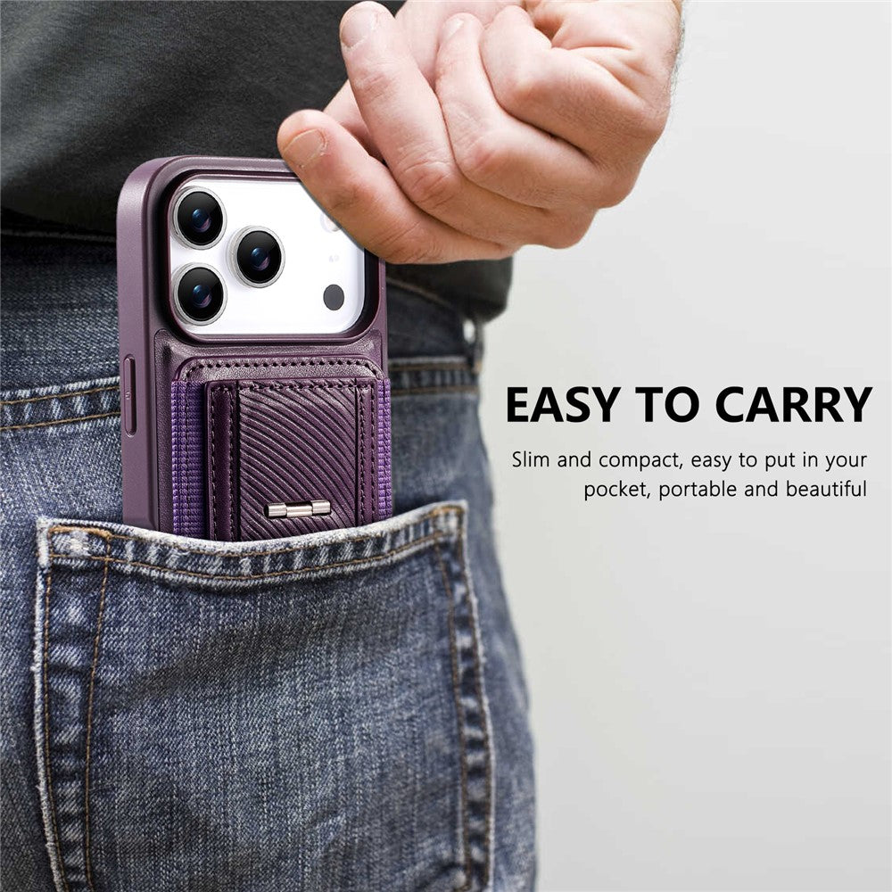 CASENEO For iPhone 18 Pro / 17 Pro Case with Foldable Kickstand TPU PU Leather PC Card Bag Magnetic Phone Cover  Compatible with MagSafe