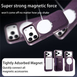 CASENEO For iPhone 18 Pro / 17 Pro Case with Foldable Kickstand TPU PU Leather PC Card Bag Magnetic Phone Cover  Compatible with MagSafe