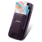 CASENEO For iPhone 18 Pro / 17 Pro Case with Foldable Kickstand TPU PU Leather PC Card Bag Magnetic Phone Cover  Compatible with MagSafe
