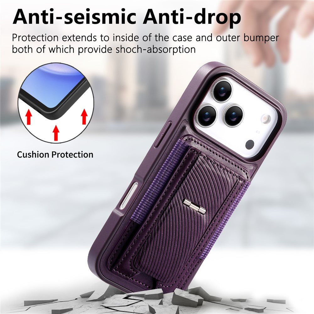 CASENEO For iPhone 18 Pro / 17 Pro Case with Foldable Kickstand TPU PU Leather PC Card Bag Magnetic Phone Cover  Compatible with MagSafe