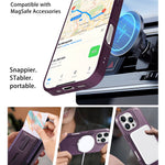 CASENEO For iPhone 16 Pro Magnetic Case with Detachable Card Slot TPU PU Leather Silicone Wristband PC Drop-proof Phone Cover Compatible with MagSafe