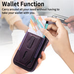 CASENEO For iPhone 16 Pro Magnetic Case with Detachable Card Slot TPU PU Leather Silicone Wristband PC Drop-proof Phone Cover Compatible with MagSafe