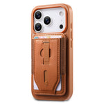 CASENEO For iPhone 17 Pro Max Magnetic Case with Detachable Card Slot TPU PU Leather Silicone Wristband PC Drop-proof Phone Cover Compatible with MagSafe