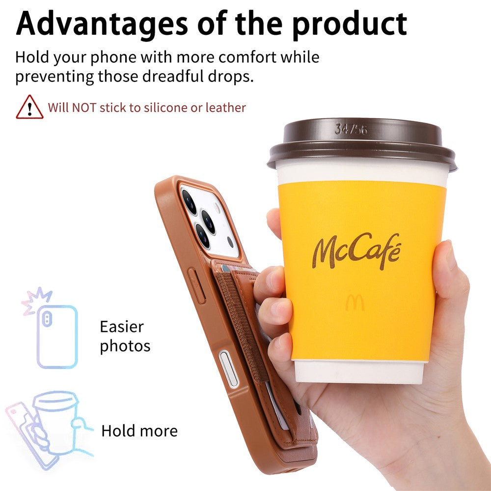CASENEO For iPhone 17 Pro Max Magnetic Case with Detachable Card Slot TPU PU Leather Silicone Wristband PC Drop-proof Phone Cover Compatible with MagSafe