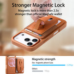 CASENEO For iPhone 17 Pro Max Magnetic Case with Detachable Card Slot TPU PU Leather Silicone Wristband PC Drop-proof Phone Cover Compatible with MagSafe