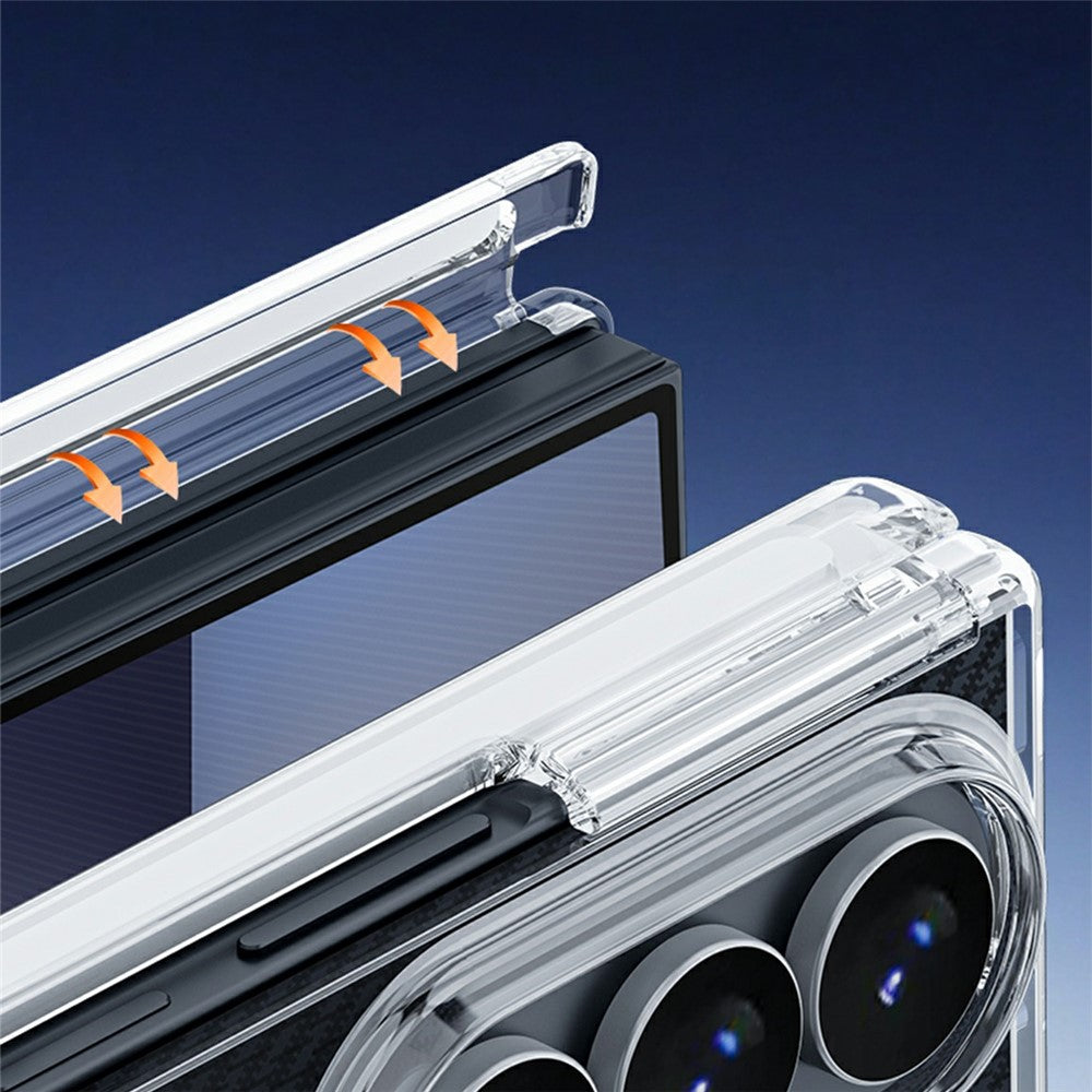 For Samsung Galaxy Z TriFold 5G Case Dual-Axis Shockproof TPU + PC Clear Phone Cover
