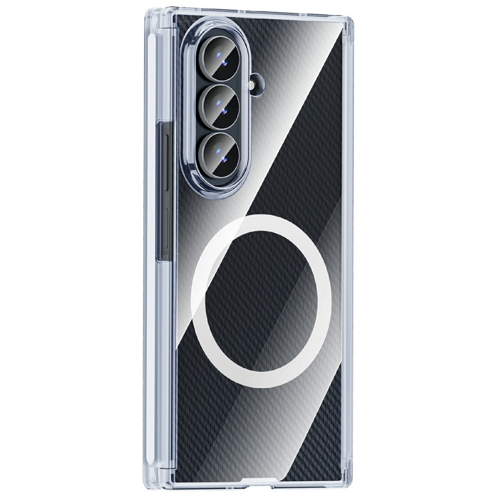Til Samsung Galaxy Z TriFold 5G Magnetisk Etui Dobbeltakse Stødsikkert TPU + PC Gennemsigtigt Telefoncover