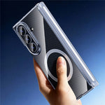 Til Samsung Galaxy Z TriFold 5G Magnetisk Etui Dobbeltakse Stødsikkert TPU + PC Gennemsigtigt Telefoncover