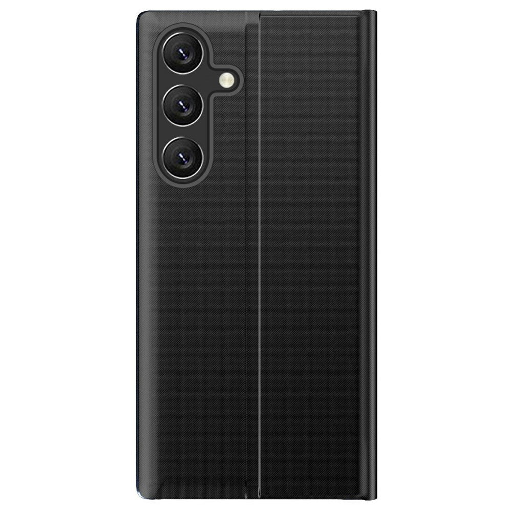 Samsung Galaxy S26-skal med utsiktsfönster, reptåligt PU-läder, fällbart stativ, mobilskal