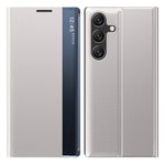Samsung Galaxy S26-skal med utsiktsfönster, reptåligt PU-läder, fällbart stativ, mobilskal