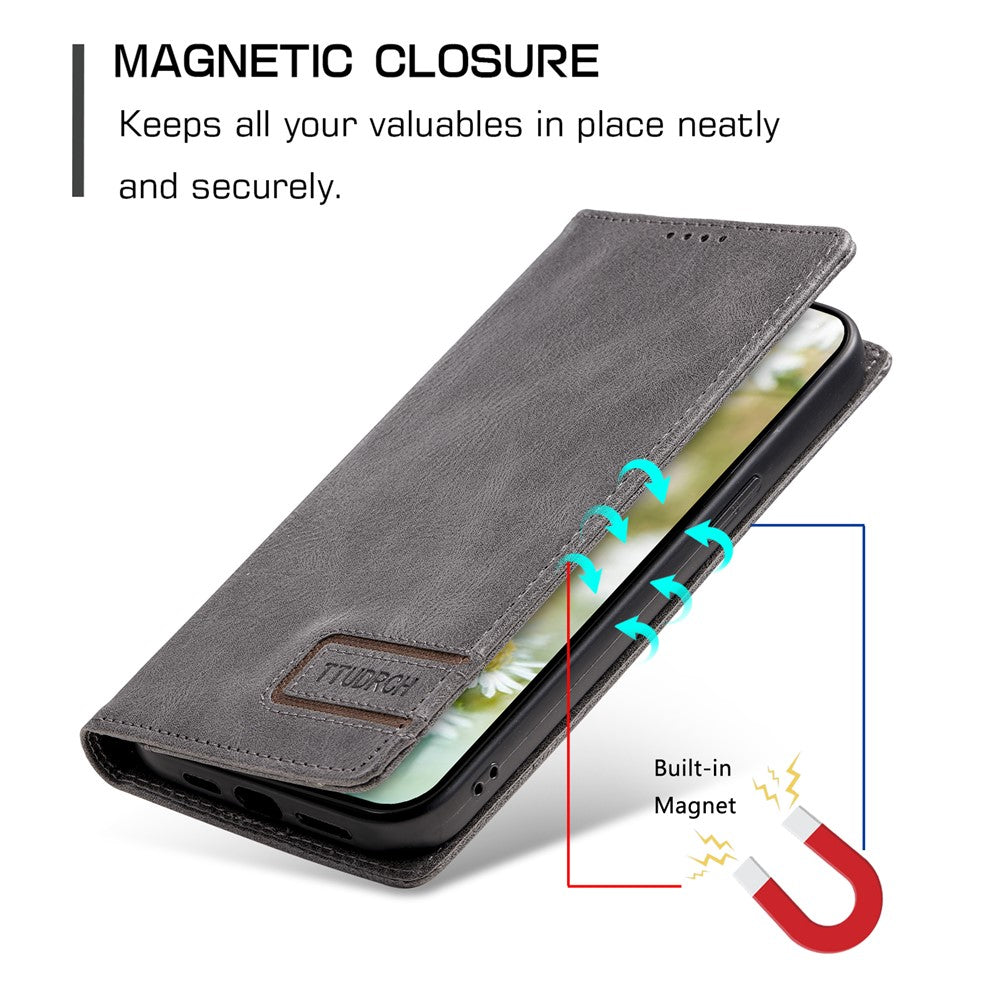 TTUDRCH Style 007 för OnePlus 15R 5G läderfodral RFID-blockerande plånboksfodral med stativ