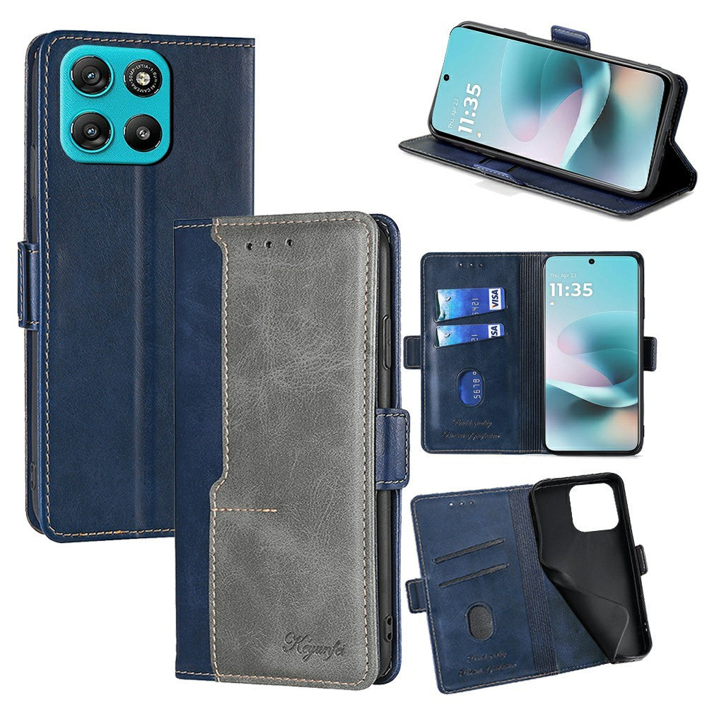 Til Motorola Moto G67 Power 5G Etui Kontrastfarvet Pung Læder Telefoncover