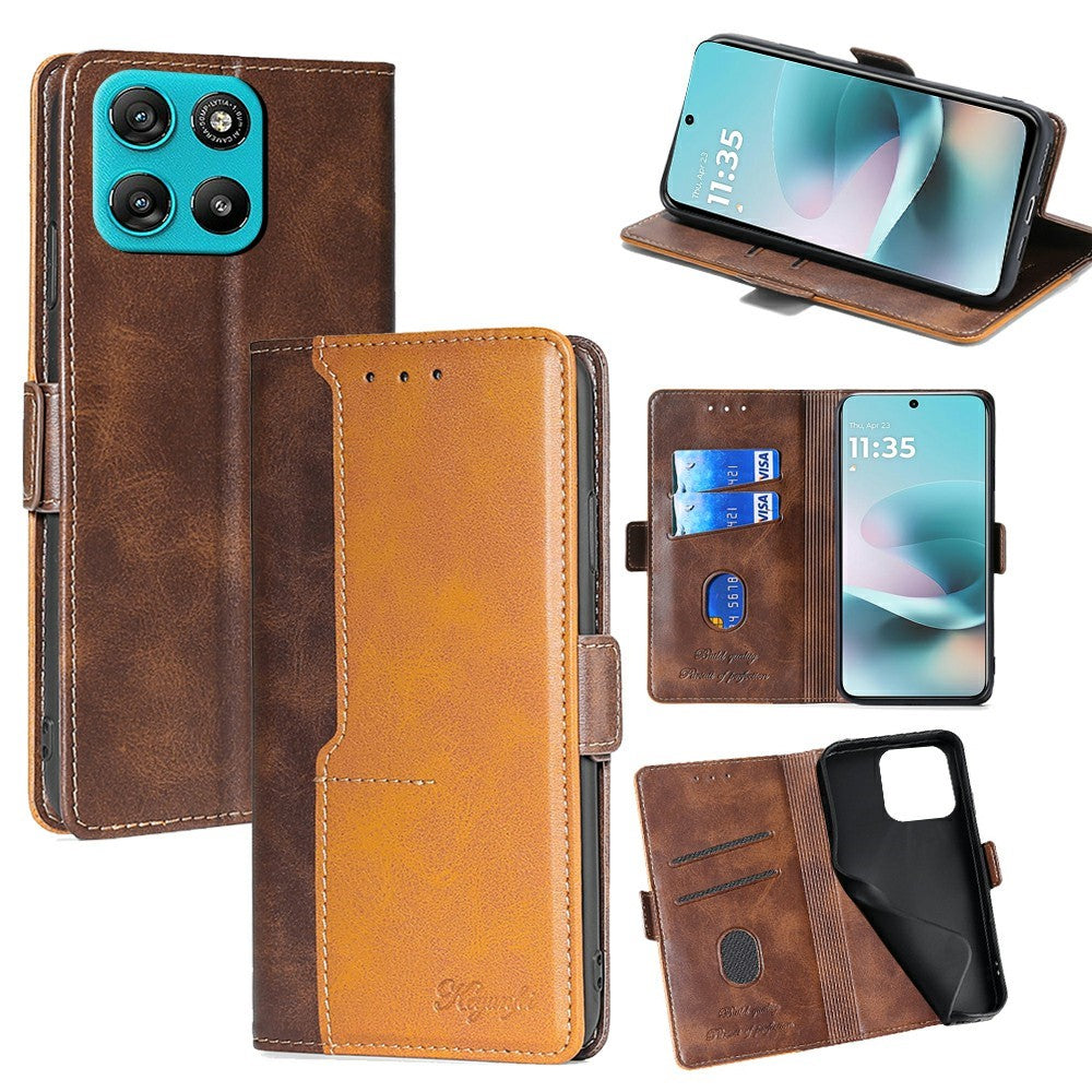 Til Motorola Moto G67 Power 5G Etui Kontrastfarvet Pung Læder Telefoncover