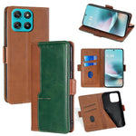 Til Motorola Moto G67 Power 5G Etui Kontrastfarvet Pung Læder Telefoncover