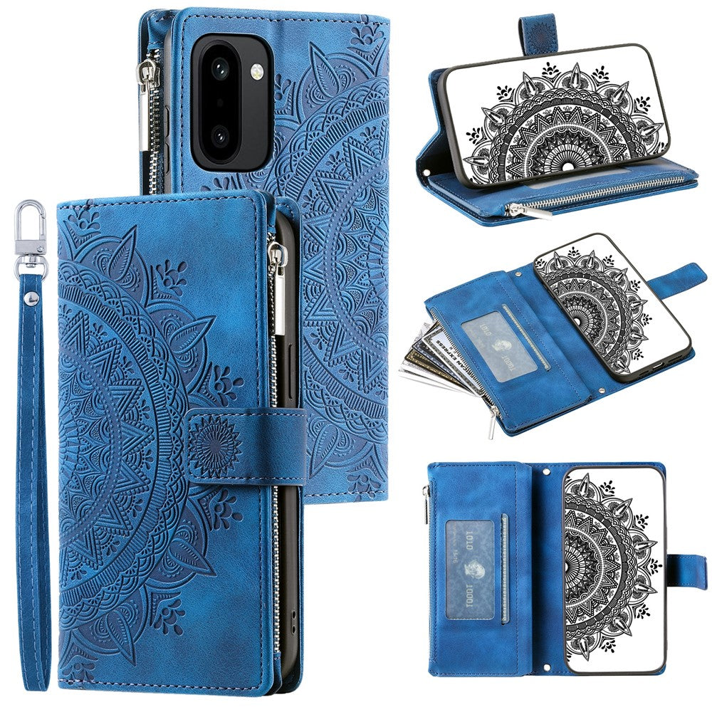 OnePlus 15R 5G Plånboksfodral Mandala Blommönster PU-läder mobilskal med Handledsrem
