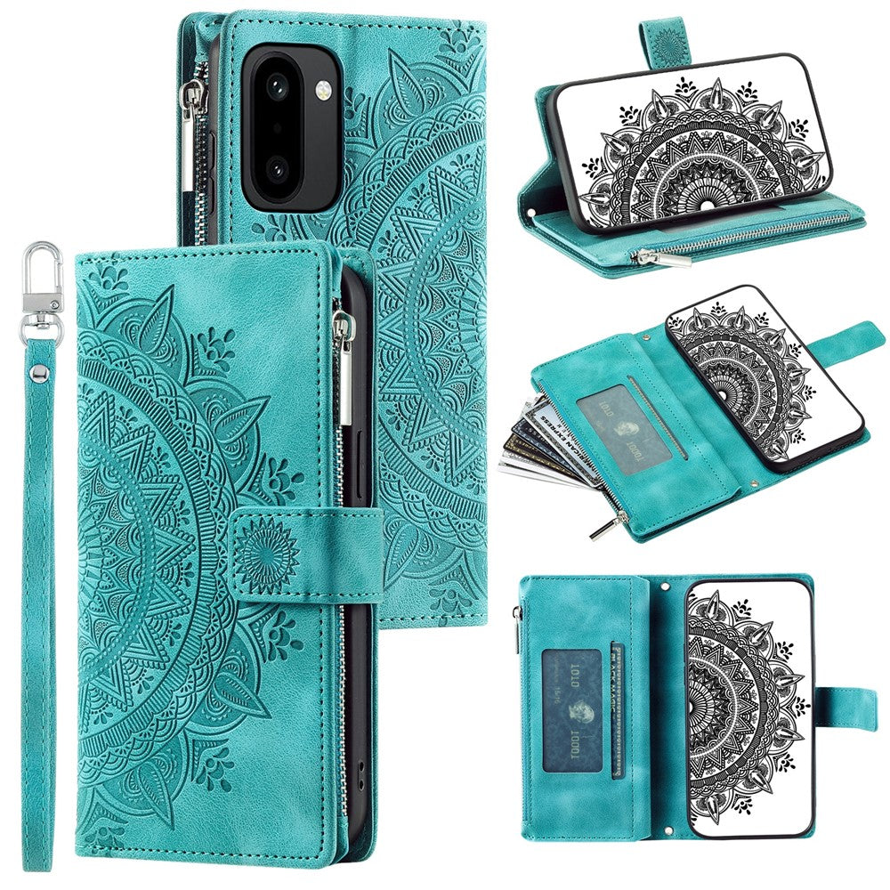 OnePlus 15R 5G Plånboksfodral Mandala Blommönster PU-läder mobilskal med Handledsrem