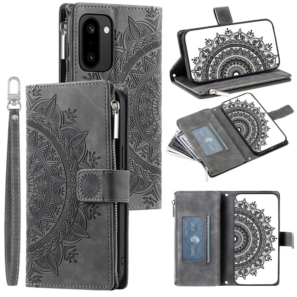 OnePlus 15R 5G Plånboksfodral Mandala Blommönster PU-läder mobilskal med Handledsrem