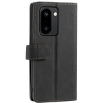 OnePlus 15R 5G-skal med 9 kortfack, dragkedja, plånbok i PU-läder och handledsrem.