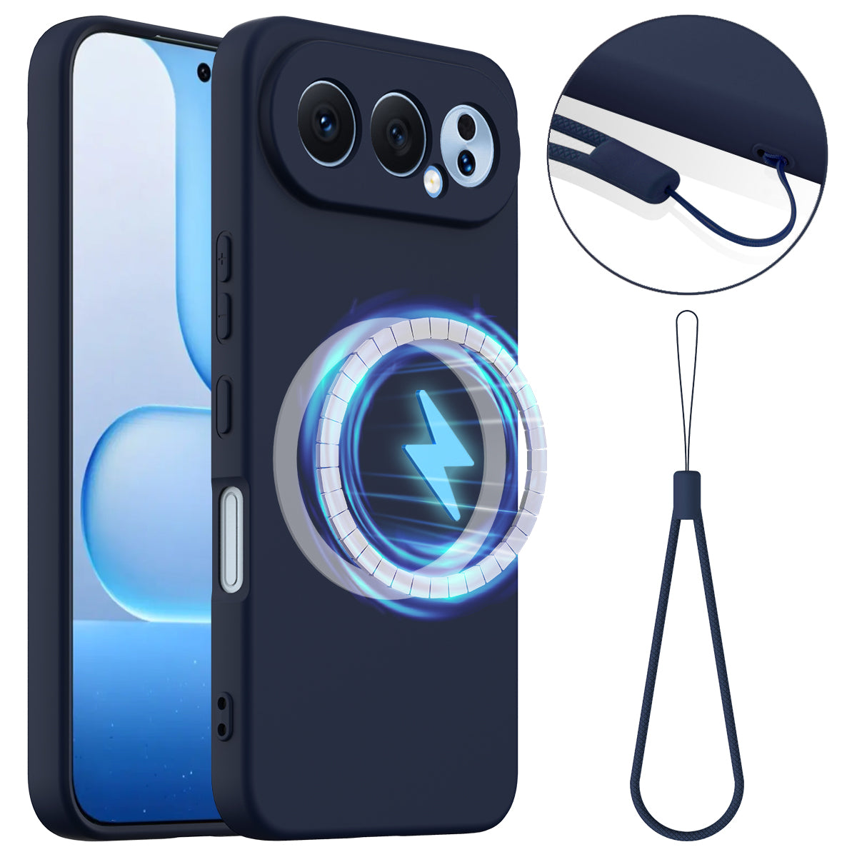 For Honor 500 Pro 5G Magnetic Case Anti-Drop Liquid Silicone Phone Cover