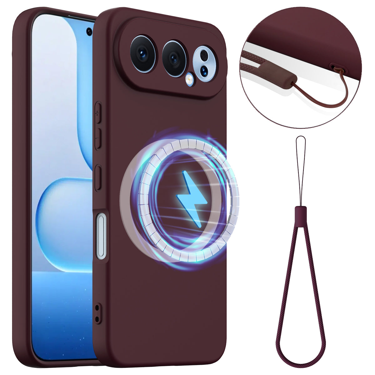 For Honor 500 Pro 5G Magnetic Case Anti-Drop Liquid Silicone Phone Cover