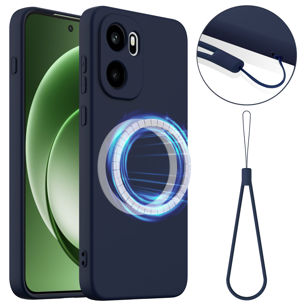 OnePlus Ace 6 5G / OnePlus Ace 6T 5G / OnePlus 15R 5G Magnetiskt skal Fallskyddande flytande silikonmobilskal