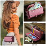 CASEME For Samsung Galaxy S26 Leather Case  C36 Zipper 10 Card Slots Phone Cover with Straps