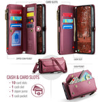 CASEME For Samsung Galaxy S26 Leather Case  C36 Zipper 10 Card Slots Phone Cover with Straps