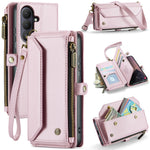 CASEME For Samsung Galaxy S26 Leather Case  C36 Zipper 10 Card Slots Phone Cover with Straps