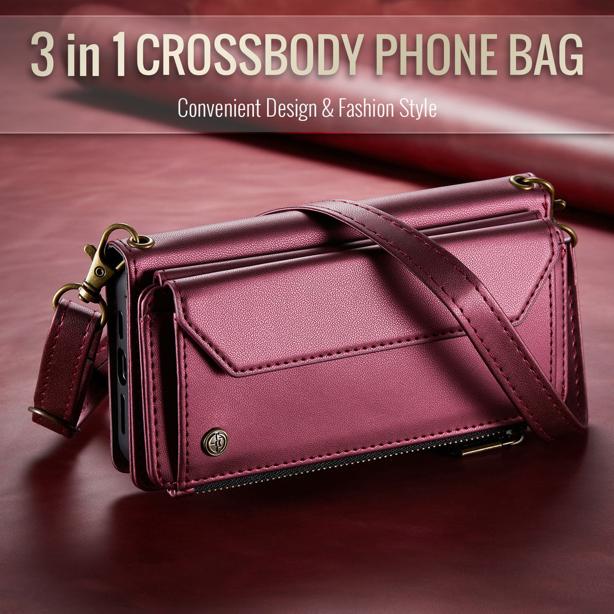 CASEME For Samsung Galaxy S26+ Leather Case  C36 Zipper 10 Card Slots Phone Cover with Straps