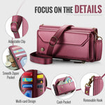 CASEME For Samsung Galaxy S26+ Leather Case  C36 Zipper 10 Card Slots Phone Cover with Straps