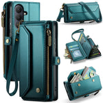 CASEME For Samsung Galaxy S26+ Leather Case  C36 Zipper 10 Card Slots Phone Cover with Straps