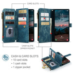 CASEME For Samsung Galaxy S26 Phone Cases with Strap  C30 Zipper Multiple Card Holder PU Leather Cover