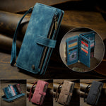 CASEME For Samsung Galaxy S26 Phone Cases with Strap  C30 Zipper Multiple Card Holder PU Leather Cover