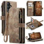 CASEME For Samsung Galaxy S26 Phone Cases with Strap  C30 Zipper Multiple Card Holder PU Leather Cover