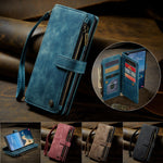 CASEME For Samsung Galaxy S26 Ultra Phone Cases with Strap  C30 Zipper Multiple Card Holder PU Leather Cover