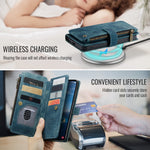 CASEME For Samsung Galaxy S26 Ultra Phone Cases with Strap  C30 Zipper Multiple Card Holder PU Leather Cover