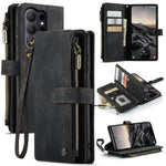 CASEME For Samsung Galaxy S26 Ultra Phone Cases with Strap  C30 Zipper Multiple Card Holder PU Leather Cover