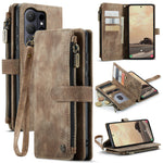 CASEME For Samsung Galaxy S26 Ultra Phone Cases with Strap  C30 Zipper Multiple Card Holder PU Leather Cover