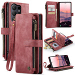 CASEME For Samsung Galaxy S26 Ultra Phone Cases with Strap  C30 Zipper Multiple Card Holder PU Leather Cover