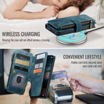 CASEME For Samsung Galaxy S26+ Phone Cases with Strap C30 Zipper Multiple Card Holder PU Leather Cover