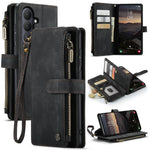 CASEME For Samsung Galaxy S26+ Phone Cases with Strap C30 Zipper Multiple Card Holder PU Leather Cover