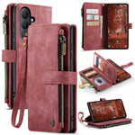 CASEME For Samsung Galaxy S26+ Phone Cases with Strap C30 Zipper Multiple Card Holder PU Leather Cover