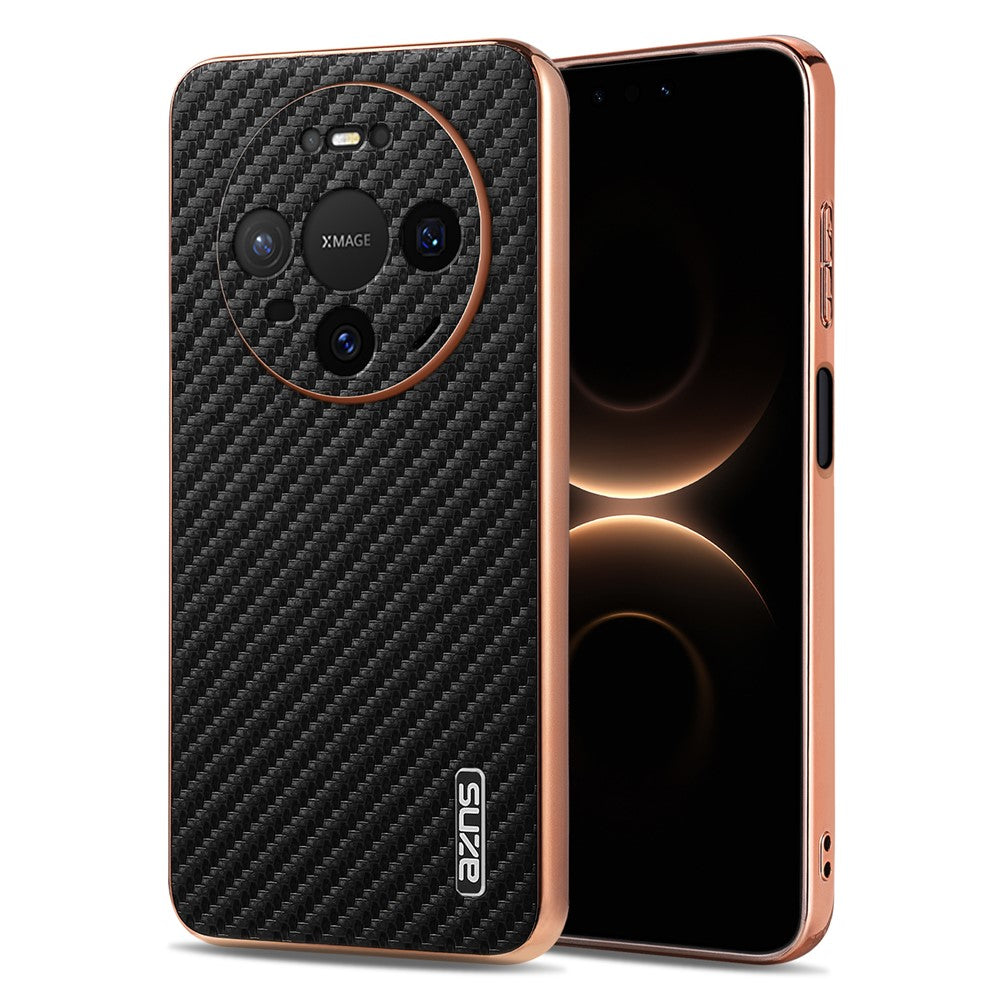 AZNS mobilskal till Huawei Mate 80 Pro / Mate 80 Galvaniserad Kolfiberstruktur PU + TPU mobilskal