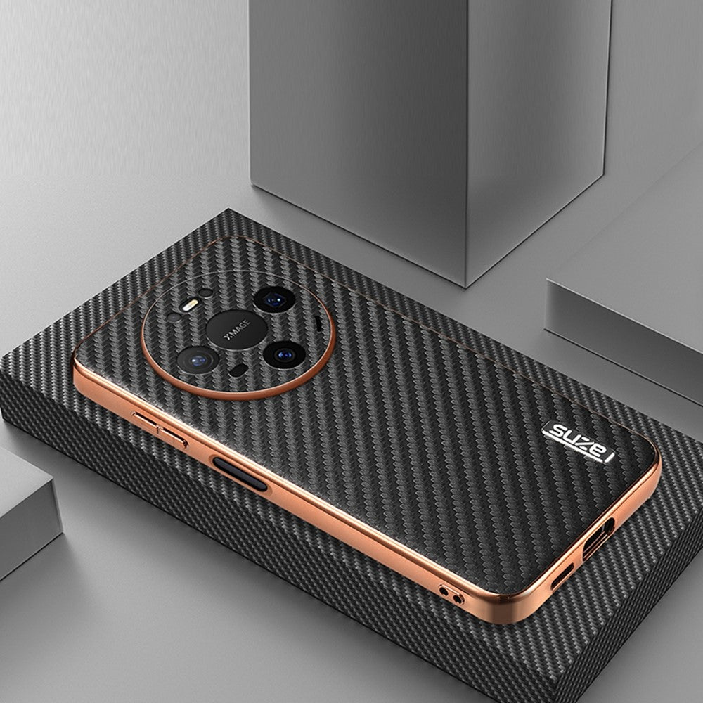 AZNS mobilskal till Huawei Mate 80 Pro / Mate 80 Galvaniserad Kolfiberstruktur PU + TPU mobilskal
