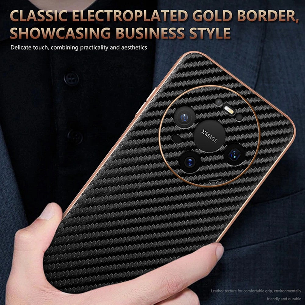 AZNS mobilskal till Huawei Mate 80 Pro / Mate 80 Galvaniserad Kolfiberstruktur PU + TPU mobilskal